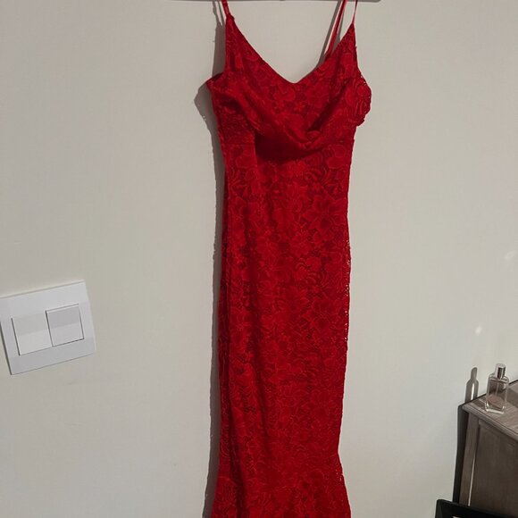 Fashion Nova red lace maxi dress small - Picture 11 of 14